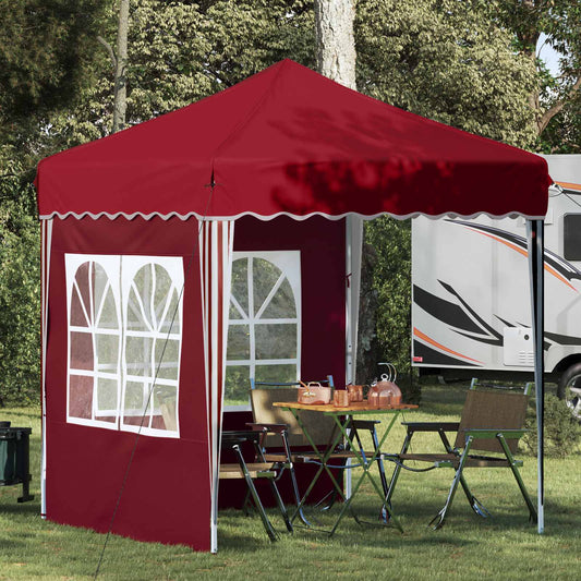 vidaXL Pop-up Party Tent 195 x 195 x 245 cm Burgundy Oxford Fabric - 12594