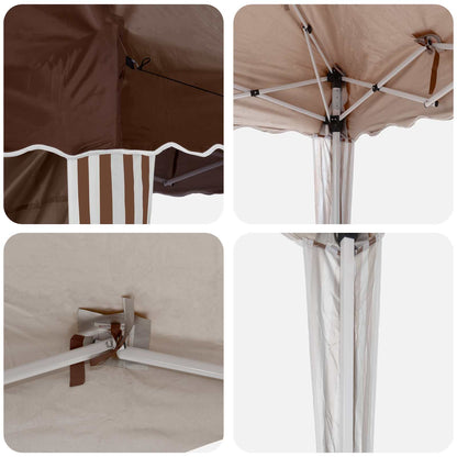 vidaXL Pop-up Party Tent 195 x 195 x 245 cm Brown Oxford Fabric - 12601