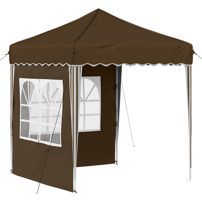 vidaXL Pop-up Party Tent 195 x 195 x 245 cm Brown Oxford Fabric - 12601