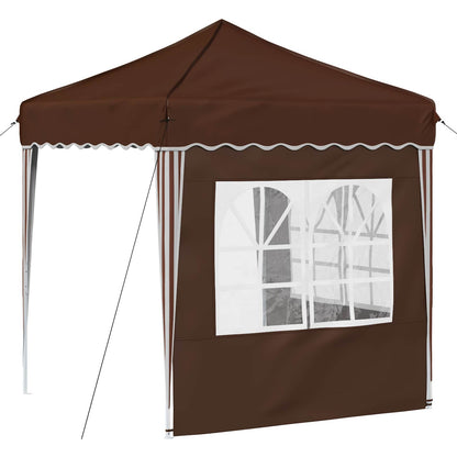 vidaXL Pop-up Party Tent 195 x 195 x 245 cm Brown Oxford Fabric - 12601
