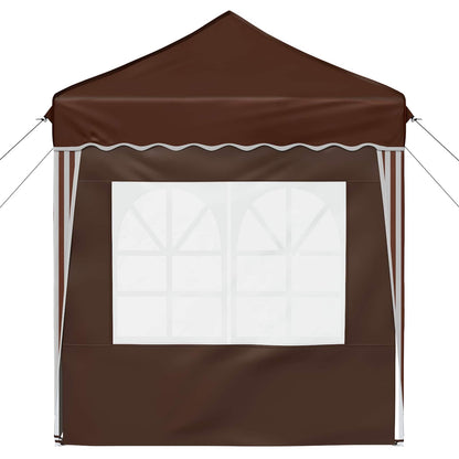 vidaXL Pop-up Party Tent 195 x 195 x 245 cm Brown Oxford Fabric - 12601