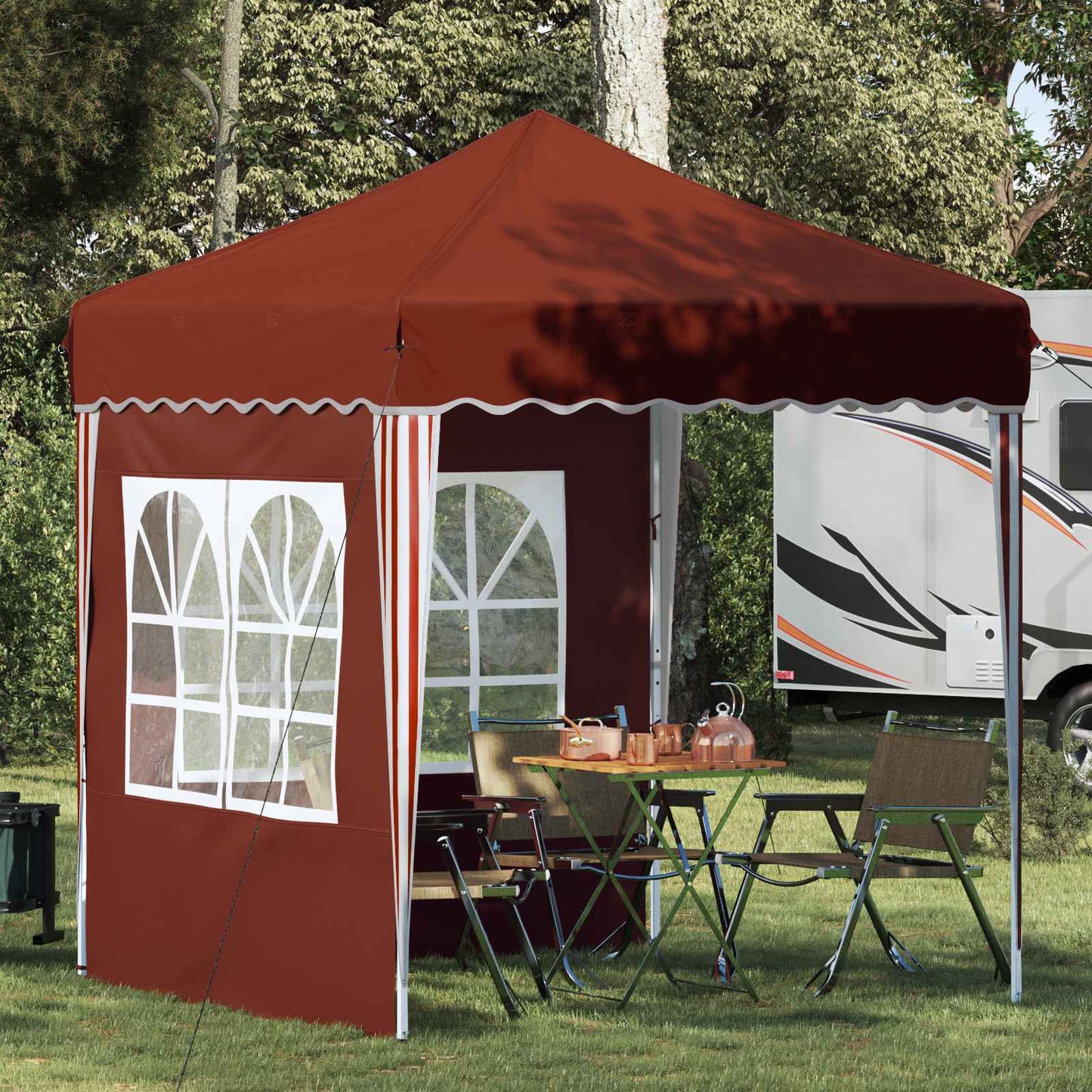vidaXL Pop-up Party Tent 195 x 195 x 245 cm Terracotta Oxford Fabric - 12610