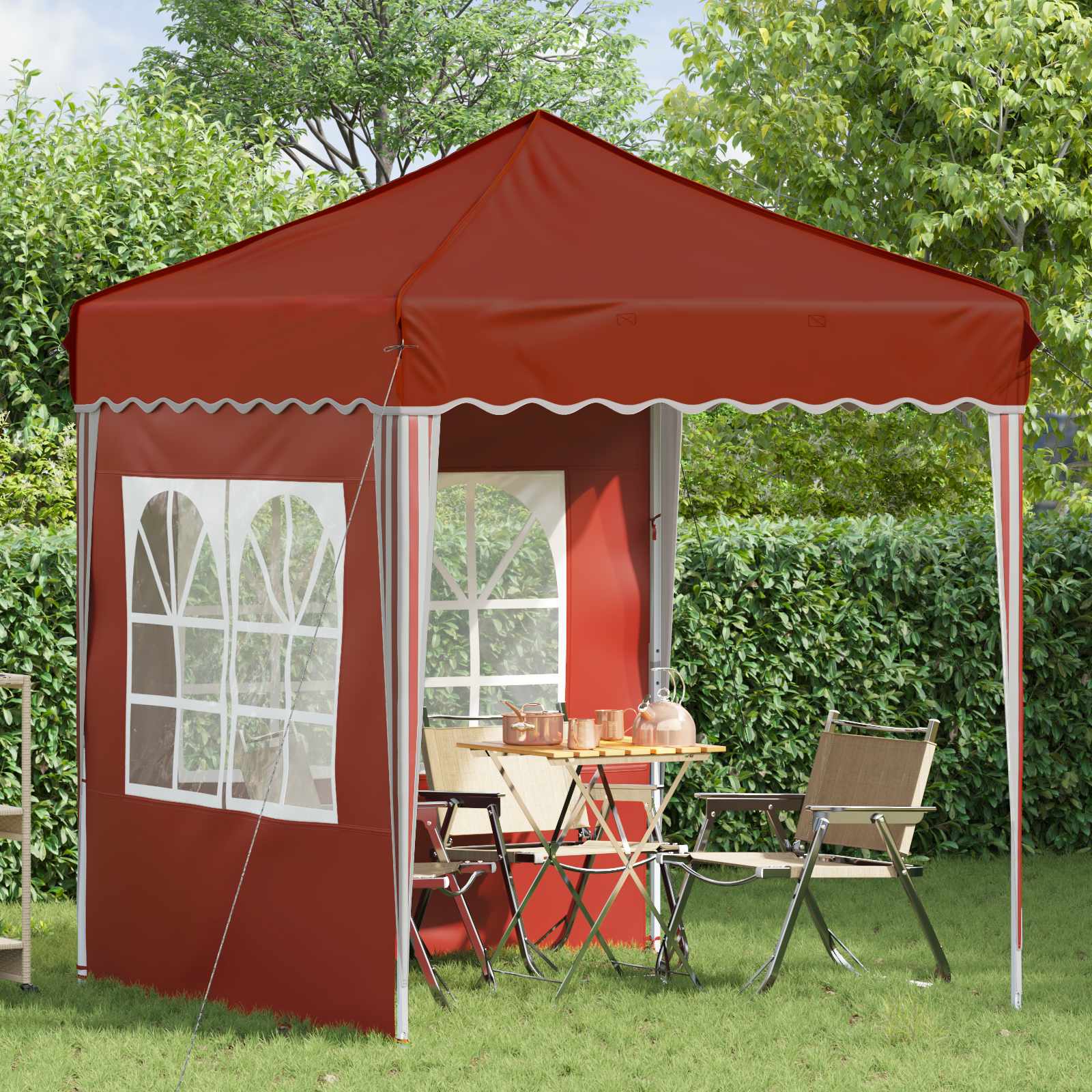 vidaXL Pop-up Party Tent 195 x 195 x 245 cm Terracotta Oxford Fabric - 12610
