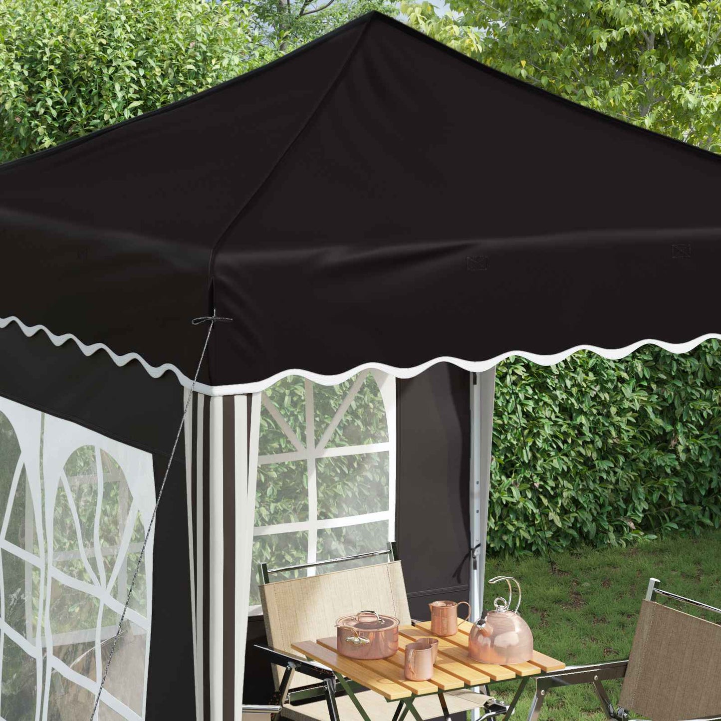 vidaXL Pop-up Party Tent 195 x 195 x 245 cm Black Oxford Fabric - 12611