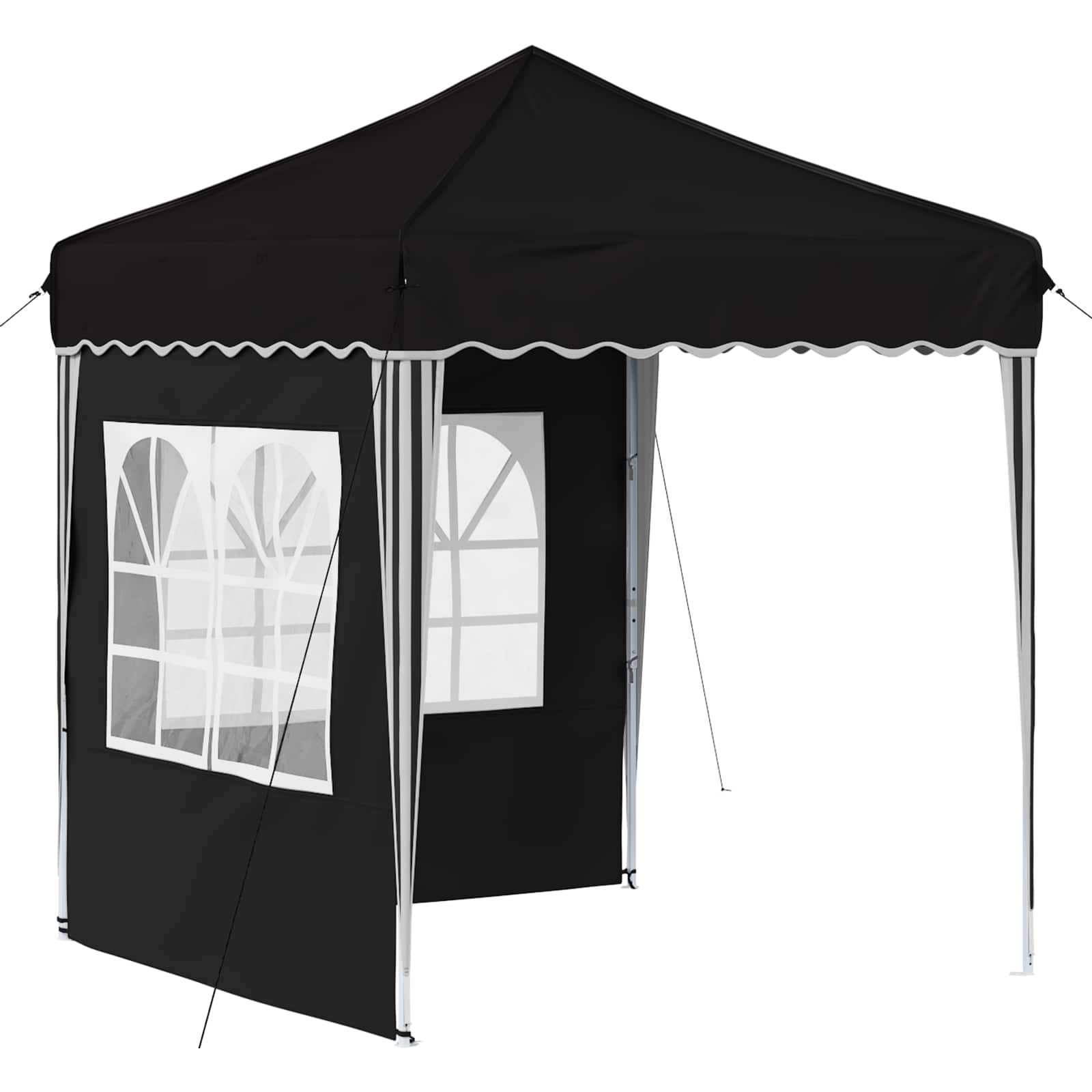 vidaXL Pop-up Party Tent 195 x 195 x 245 cm Black Oxford Fabric - 12611