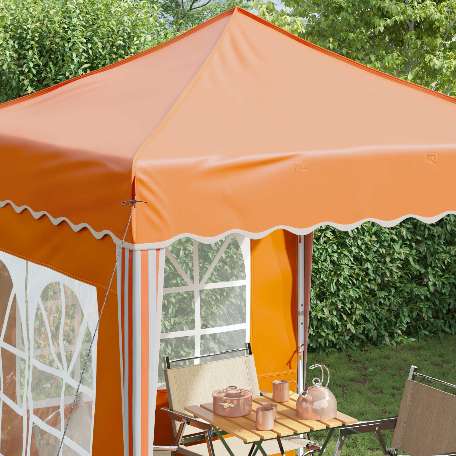 vidaXL Pop-up Party Tent 195 x 195 x 245 cm Orange Oxford Fabric - 12612