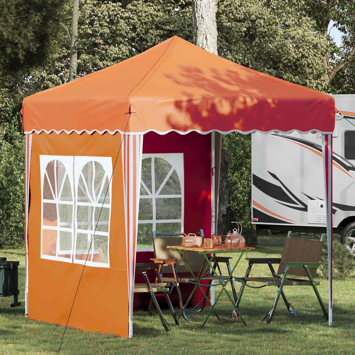 vidaXL Pop-up Party Tent 195 x 195 x 245 cm Orange Oxford Fabric - 12612