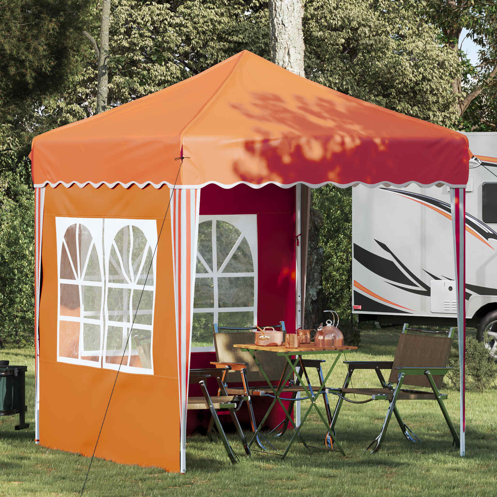 vidaXL Pop-up Party Tent 195 x 195 x 245 cm Orange Oxford Fabric - 12612