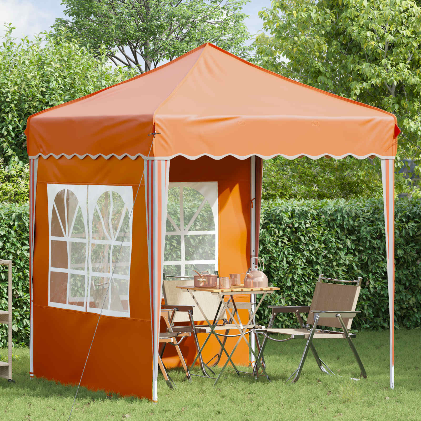 vidaXL Pop-up Party Tent 195 x 195 x 245 cm Orange Oxford Fabric - 12612