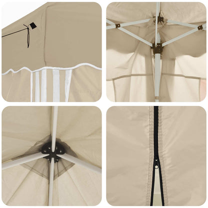 vidaXL Pop-up Party Tent 195 x 195 x 245 cm Cream Oxford Fabric - 12621