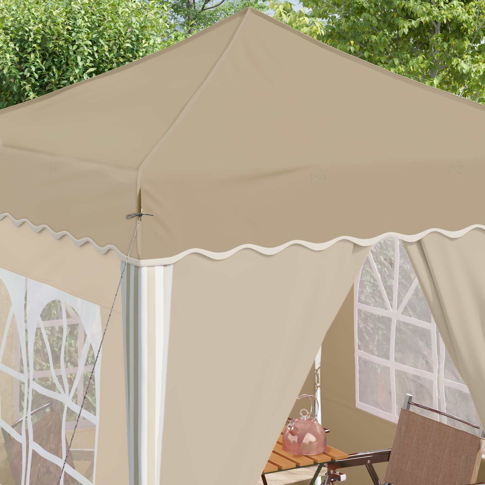 vidaXL Pop-up Party Tent 195 x 195 x 245 cm Cream Oxford Fabric - 12621