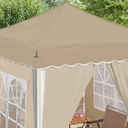 vidaXL Pop-up Party Tent 195 x 195 x 245 cm Cream Oxford Fabric - 12621