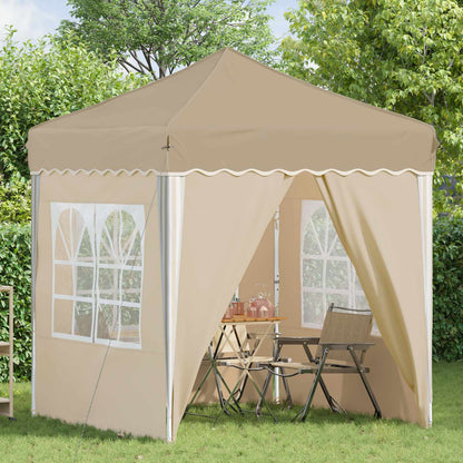 vidaXL Pop-up Party Tent 195 x 195 x 245 cm Cream Oxford Fabric - 12621