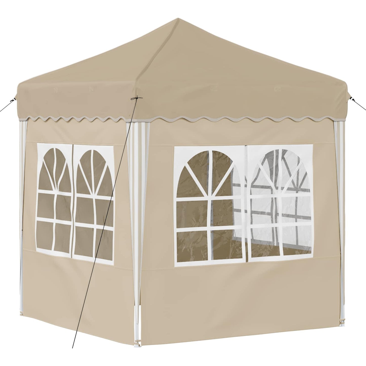 vidaXL Pop-up Party Tent 195 x 195 x 245 cm Cream Oxford Fabric - 12621