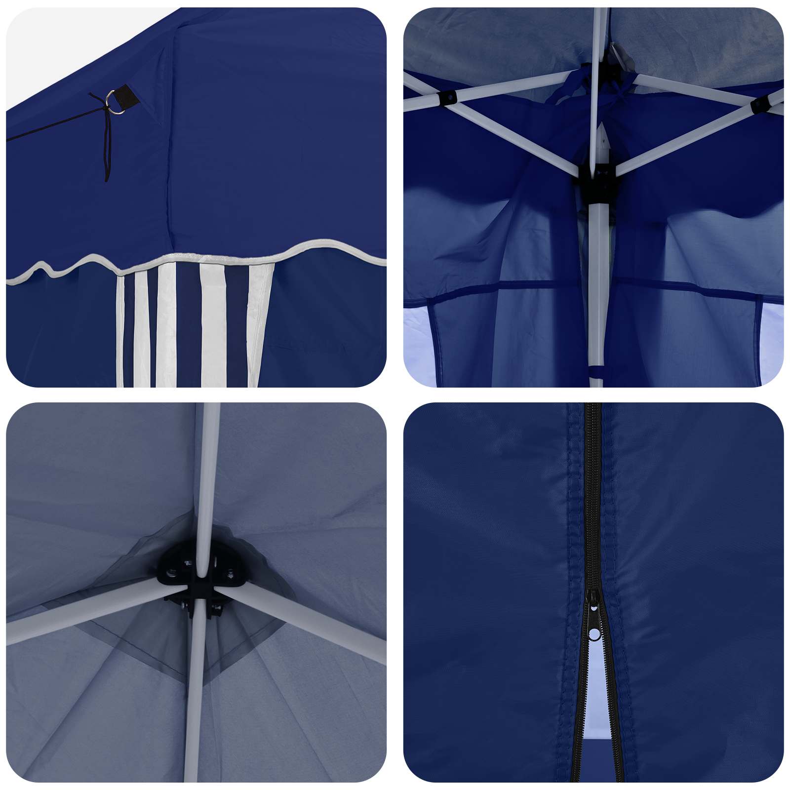 vidaXL Pop-up Party Tent 195 x 195 x 245 cm Blue Oxford Fabric - 12623