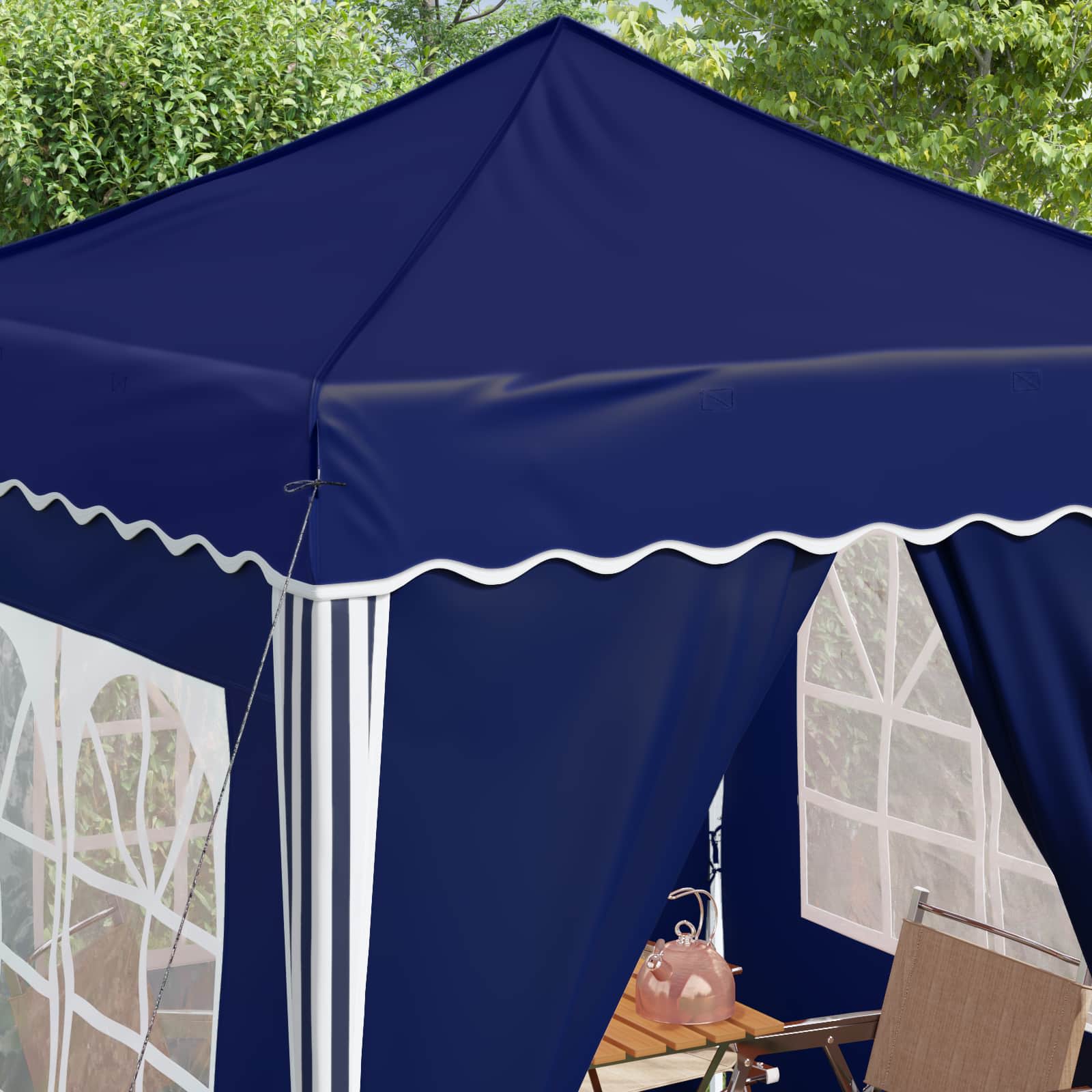 vidaXL Pop-up Party Tent 195 x 195 x 245 cm Blue Oxford Fabric - 12623