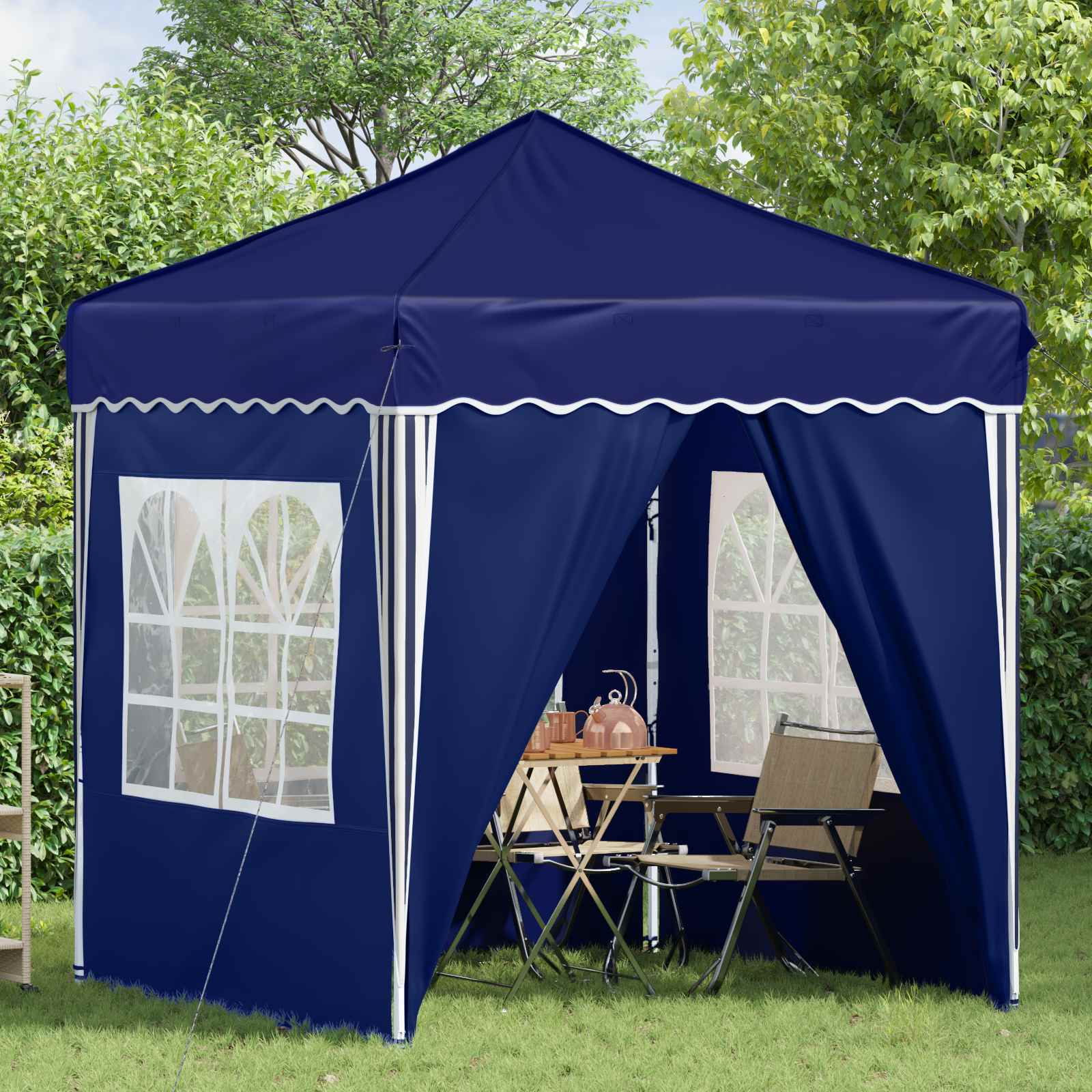 vidaXL Pop-up Party Tent 195 x 195 x 245 cm Blue Oxford Fabric - 12623