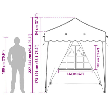 vidaXL Pop-up Party Tent 195 x 195 x 245 cm Blue Oxford Fabric - 12623