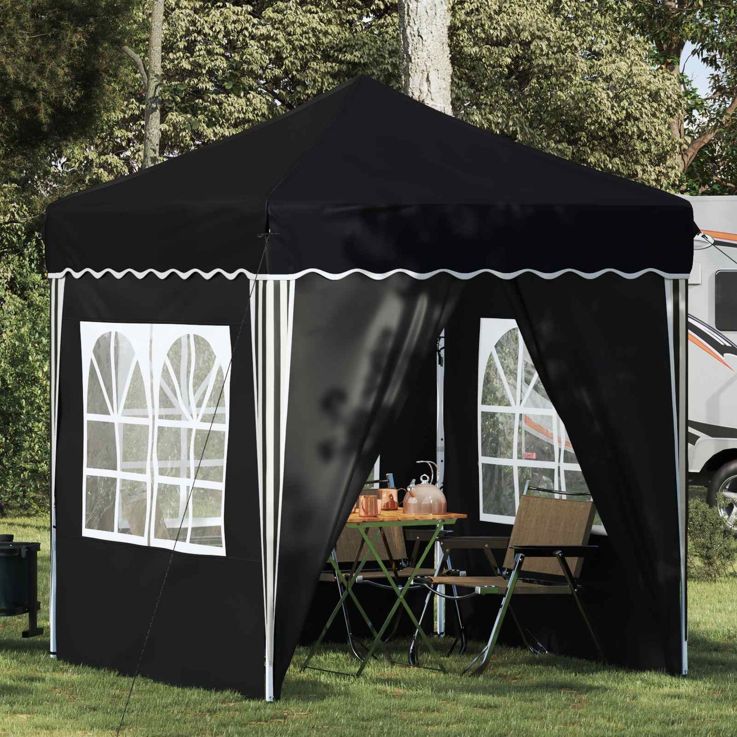 vidaXL Pop-up Party Tent 195 x 195 x 245 cm Anthracite Oxford Fabric - 12626
