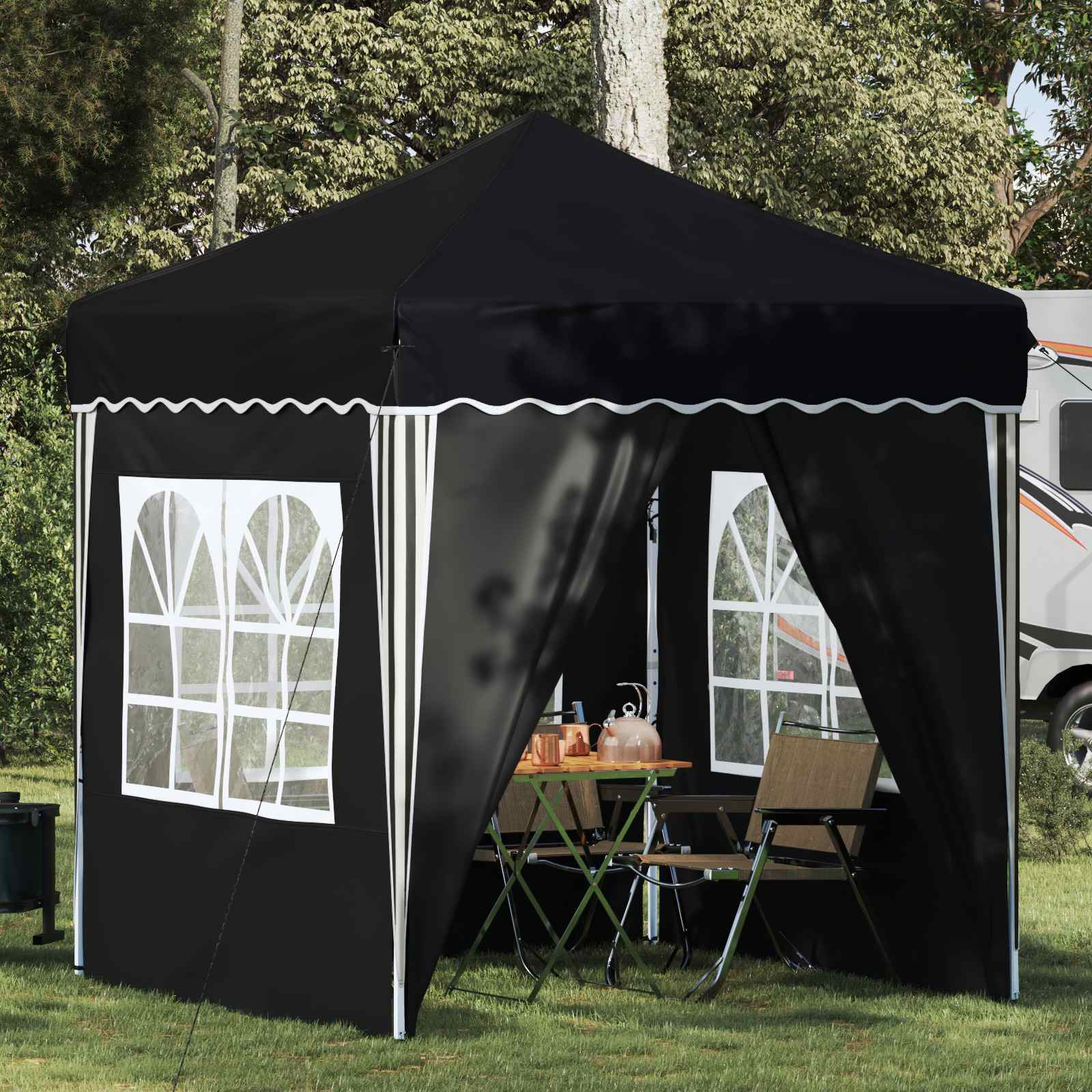 vidaXL Pop-up Party Tent 195 x 195 x 245 cm Anthracite Oxford Fabric - 12626