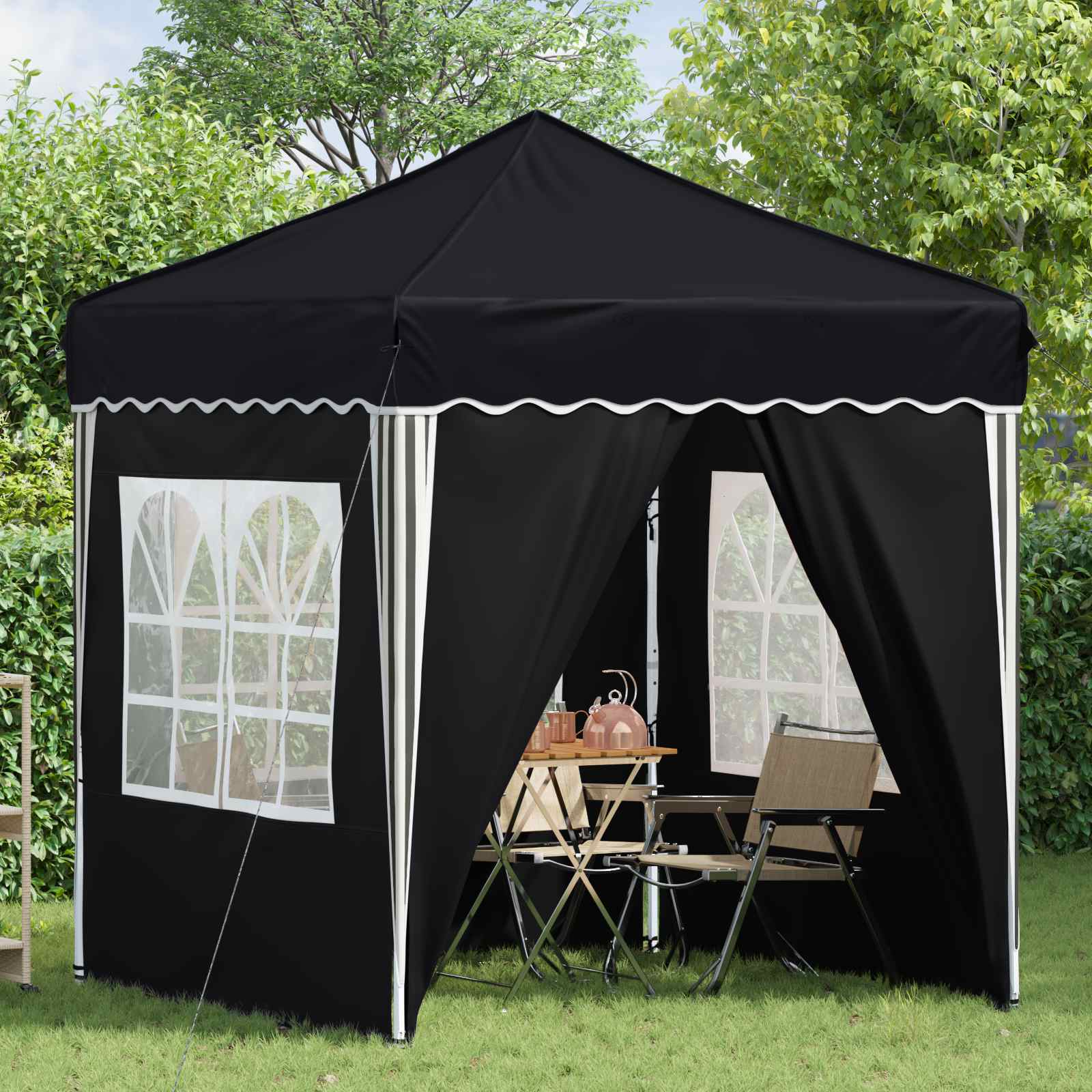 vidaXL Pop-up Party Tent 195 x 195 x 245 cm Anthracite Oxford Fabric - 12626