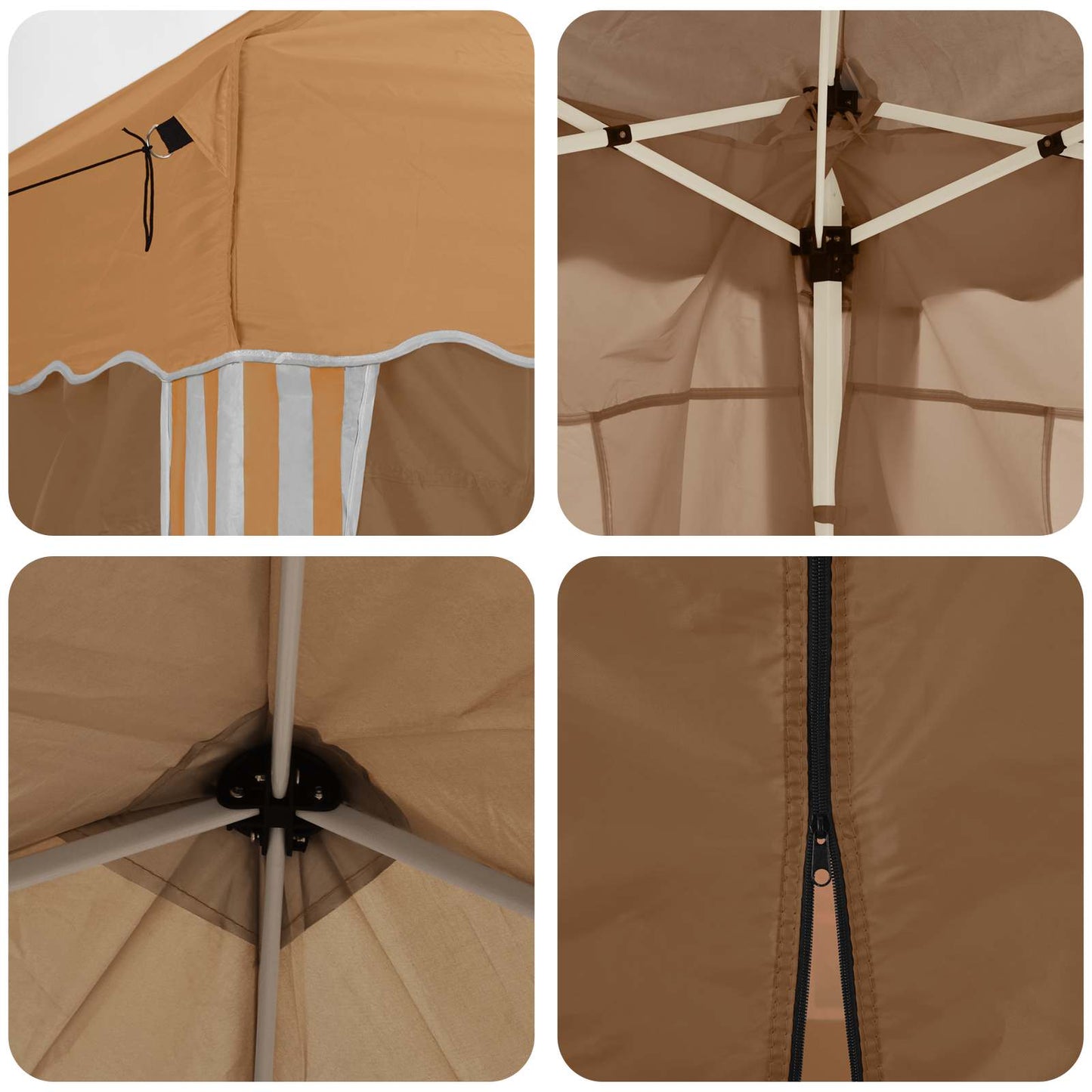 vidaXL Pop-up Party Tent 195 x 195 x 245 cm Beige Oxford Fabric - 12627