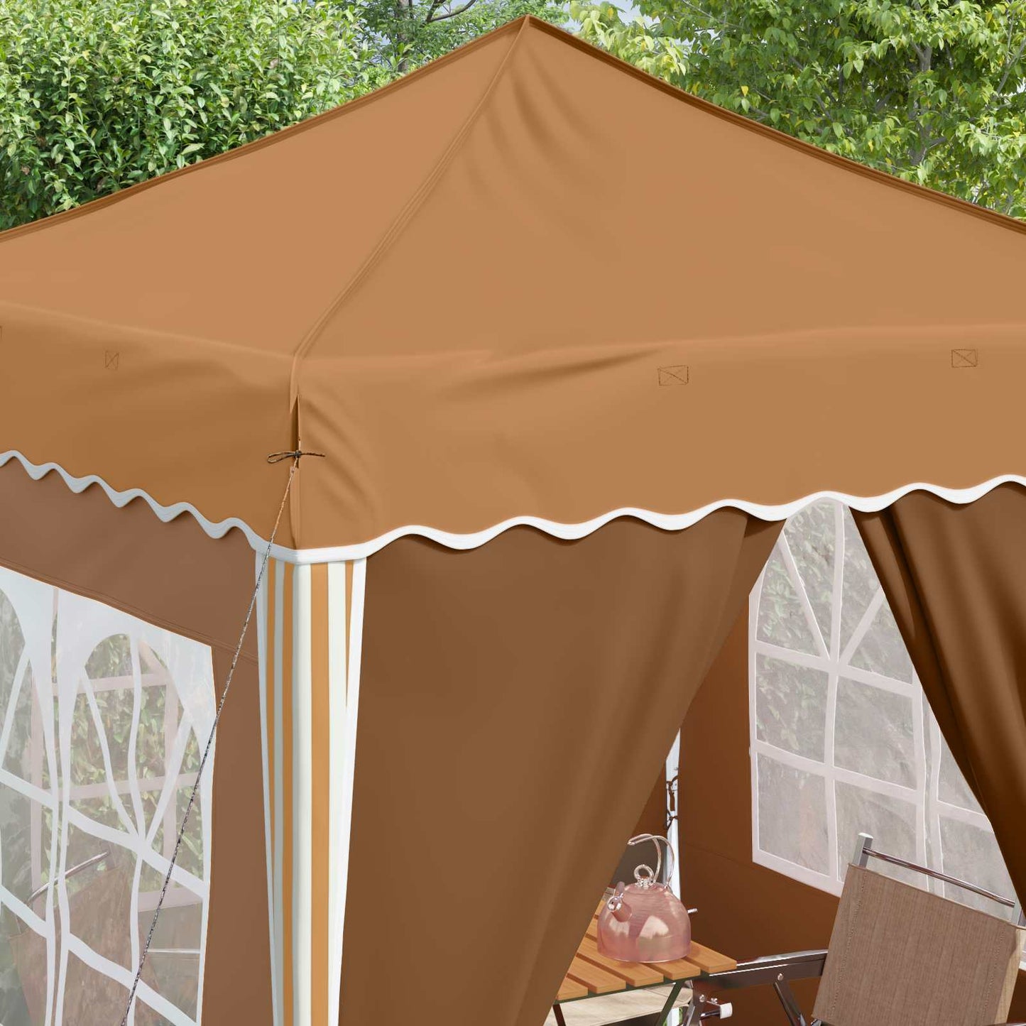 vidaXL Pop-up Party Tent 195 x 195 x 245 cm Beige Oxford Fabric - 12627