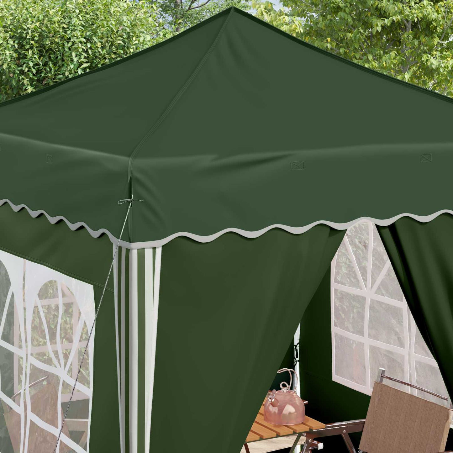 vidaXL Pop-up Party Tent 195 x 195 x 245 cm Green Oxford Fabric - 12628