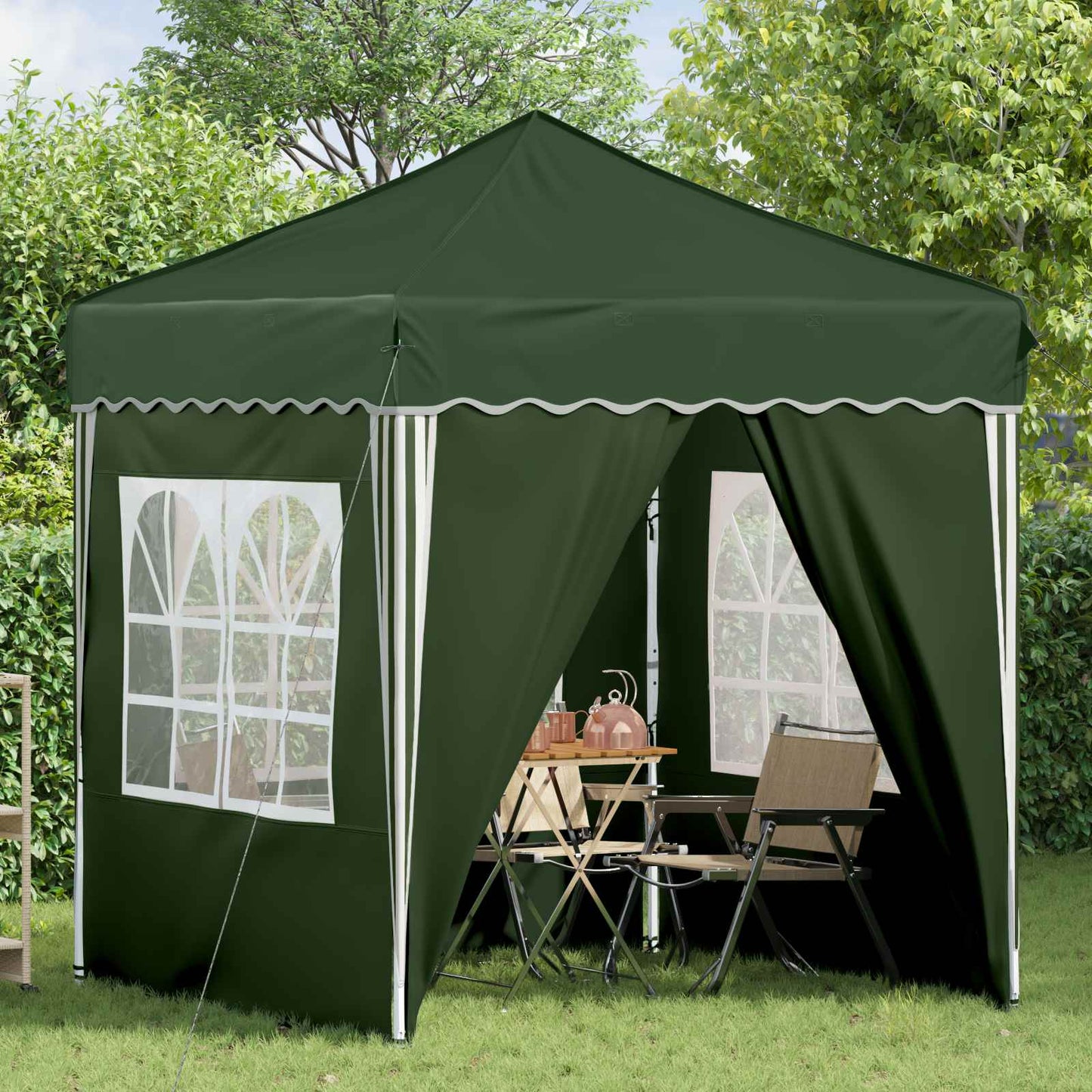 vidaXL Pop-up Party Tent 195 x 195 x 245 cm Green Oxford Fabric - 12628