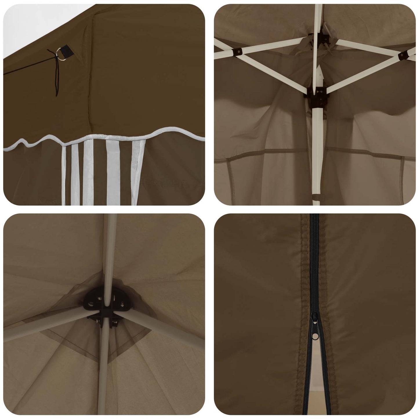 vidaXL Pop-up Party Tent 195 x 195 x 245 cm Taupe Oxford Fabric - 12632