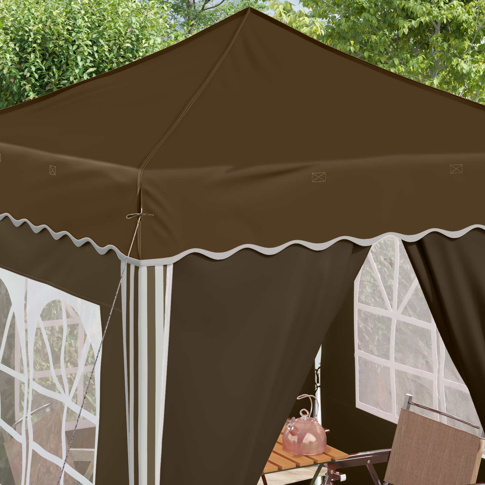 vidaXL Pop-up Party Tent 195 x 195 x 245 cm Taupe Oxford Fabric - 12632