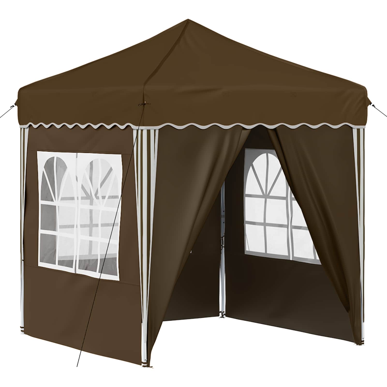 vidaXL Pop-up Party Tent 195 x 195 x 245 cm Taupe Oxford Fabric - 12632
