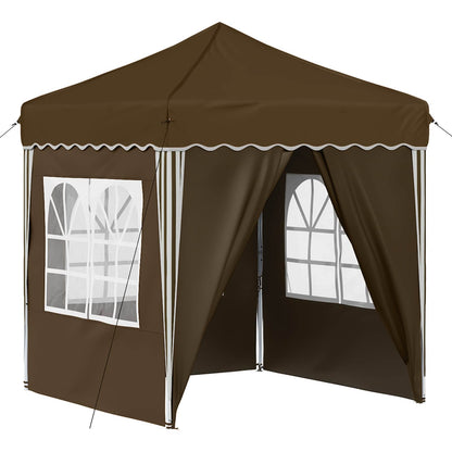vidaXL Pop-up Party Tent 195 x 195 x 245 cm Taupe Oxford Fabric - 12632
