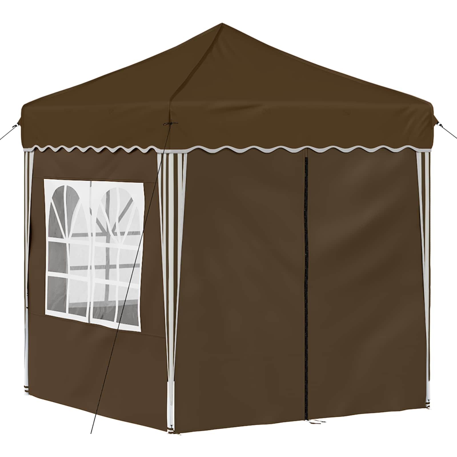 vidaXL Pop-up Party Tent 195 x 195 x 245 cm Taupe Oxford Fabric - 12632