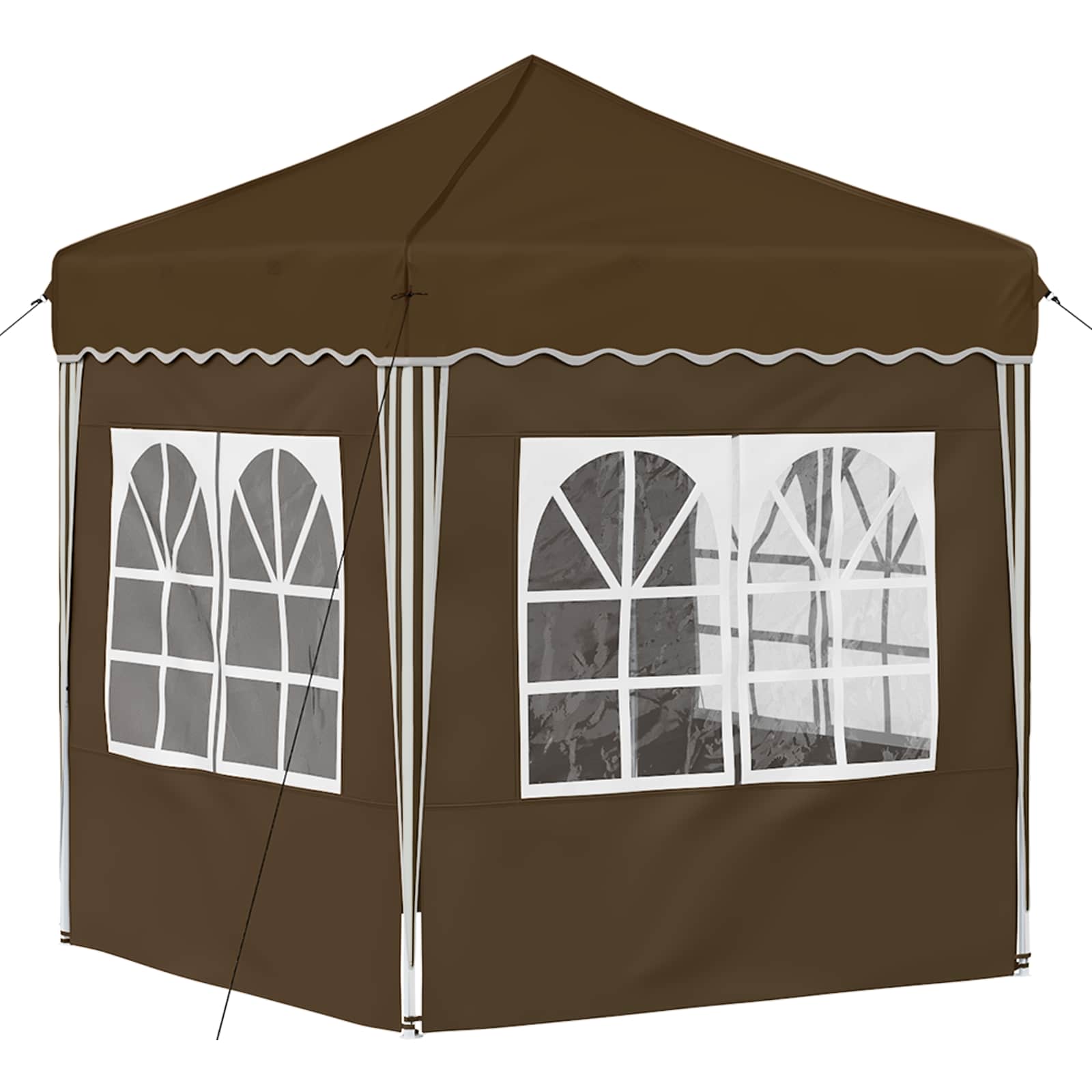 vidaXL Pop-up Party Tent 195 x 195 x 245 cm Taupe Oxford Fabric - 12632