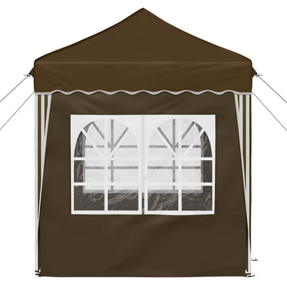 vidaXL Pop-up Party Tent 195 x 195 x 245 cm Taupe Oxford Fabric - 12632