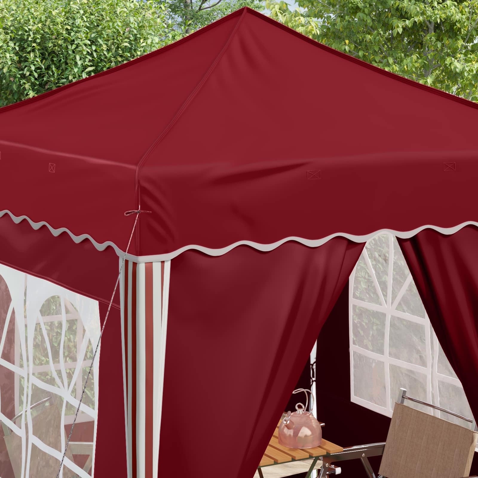vidaXL Pop-up Party Tent 195 x 195 x 245 cm Burgundy Oxford Fabric - 12633