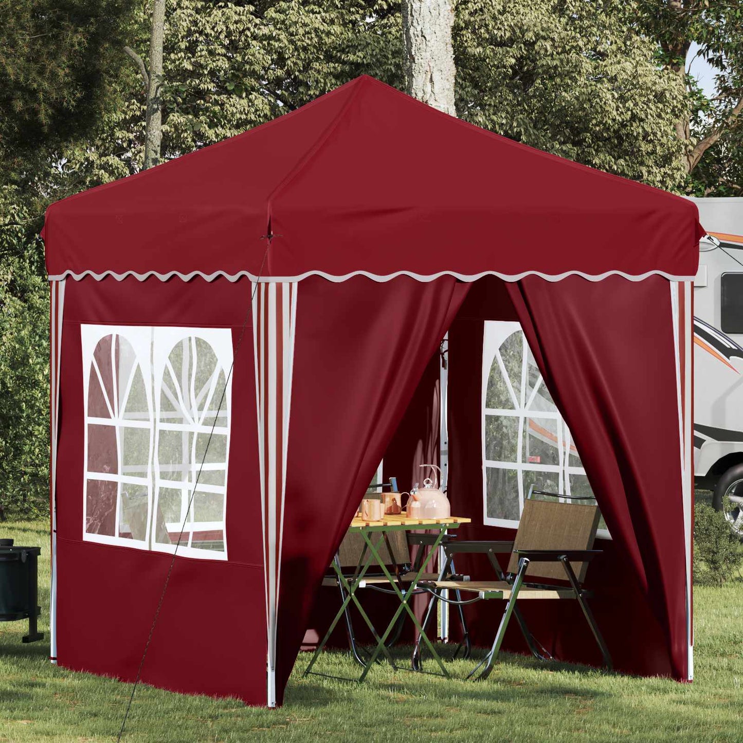 vidaXL Pop-up Party Tent 195 x 195 x 245 cm Burgundy Oxford Fabric - 12633