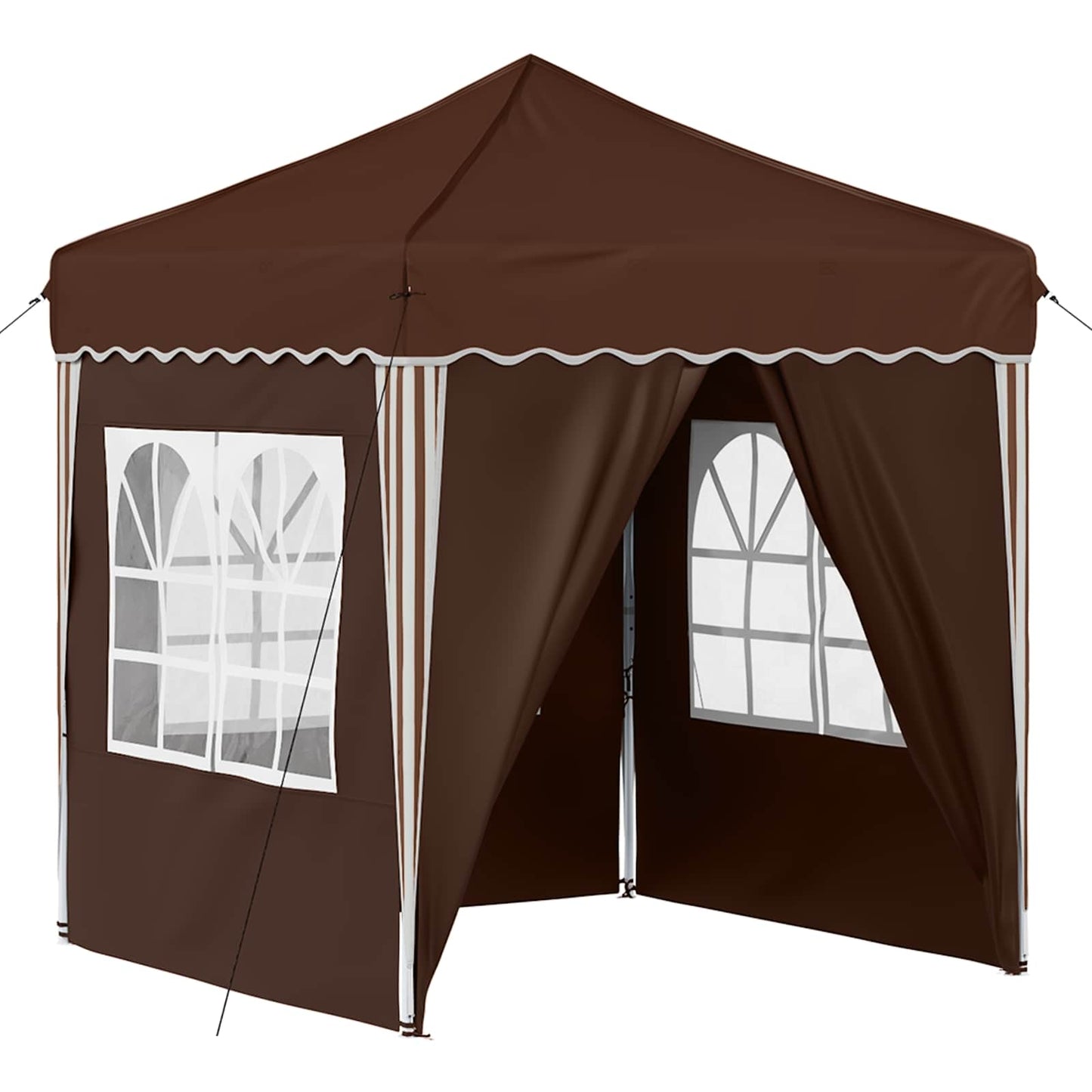 vidaXL Pop-up Party Tent 195 x 195 x 245 cm Brown Oxford Fabric - 12646