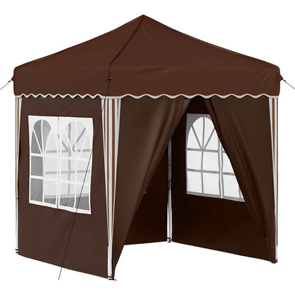 vidaXL Pop-up Party Tent 195 x 195 x 245 cm Brown Oxford Fabric - 12646