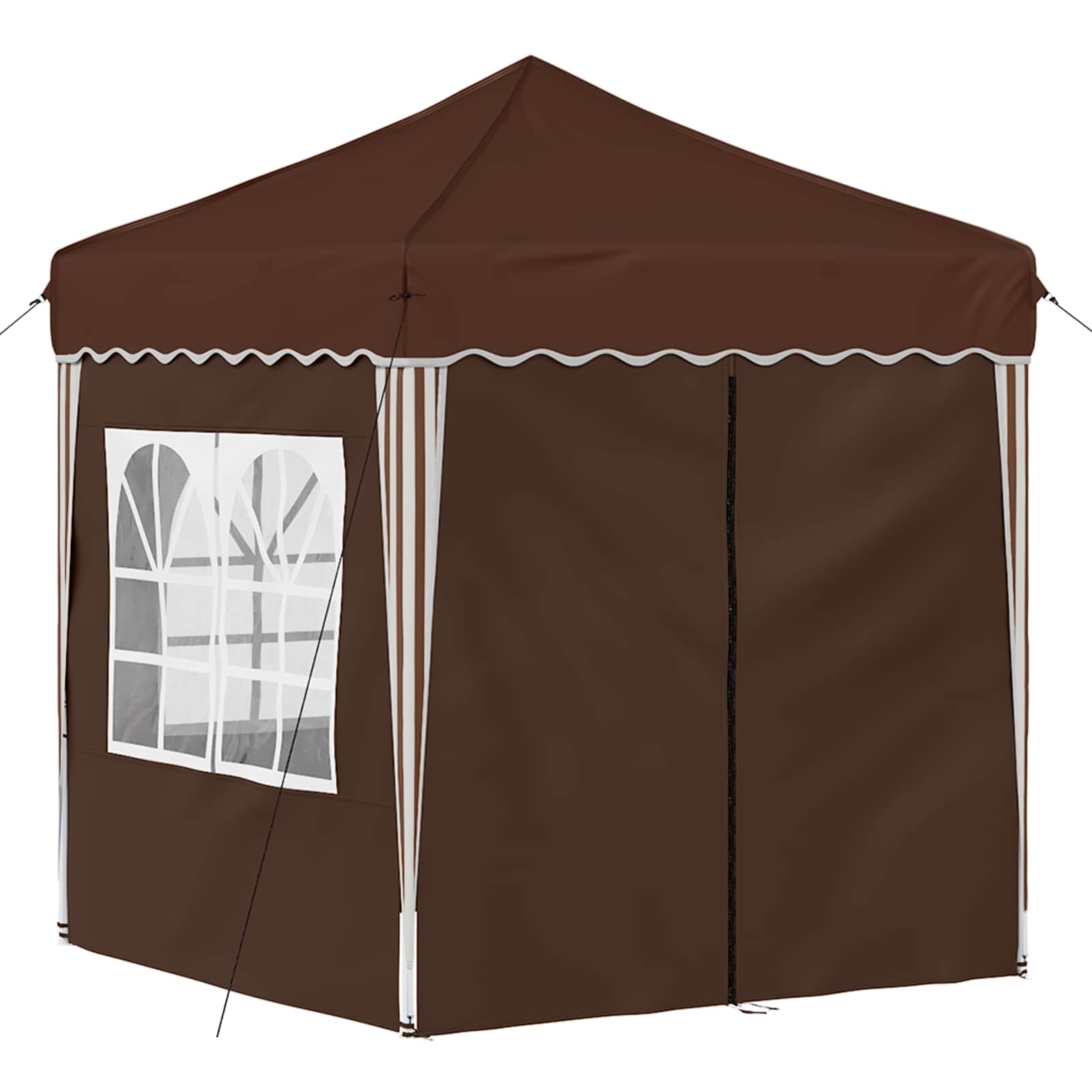 vidaXL Pop-up Party Tent 195 x 195 x 245 cm Brown Oxford Fabric - 12646