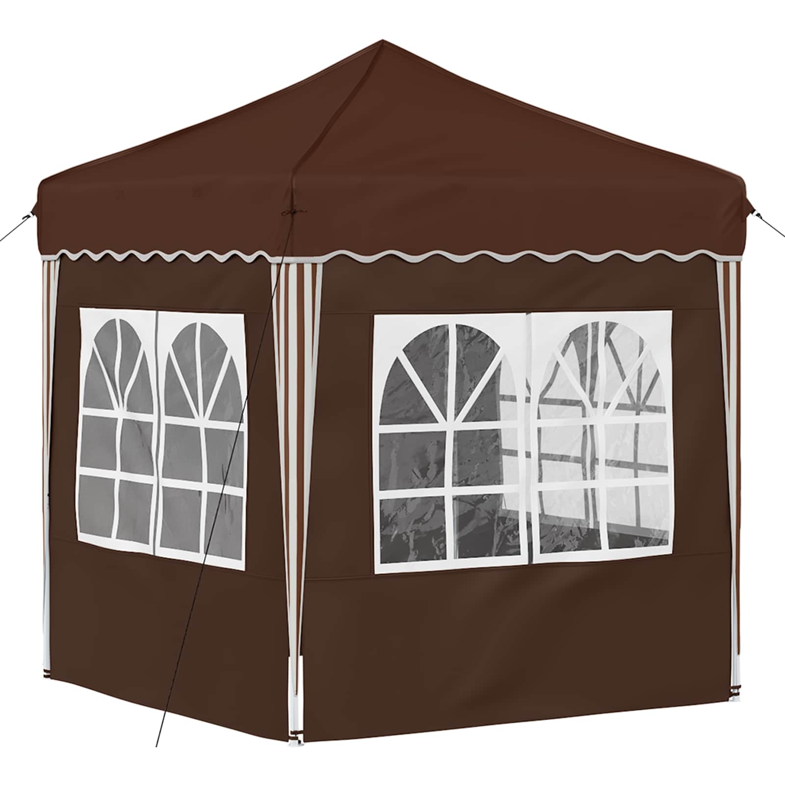 vidaXL Pop-up Party Tent 195 x 195 x 245 cm Brown Oxford Fabric - 12646