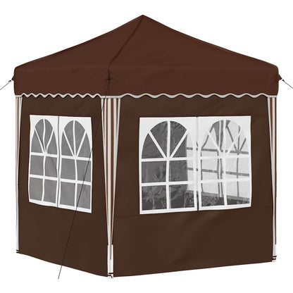 vidaXL Pop-up Party Tent 195 x 195 x 245 cm Brown Oxford Fabric - 12646