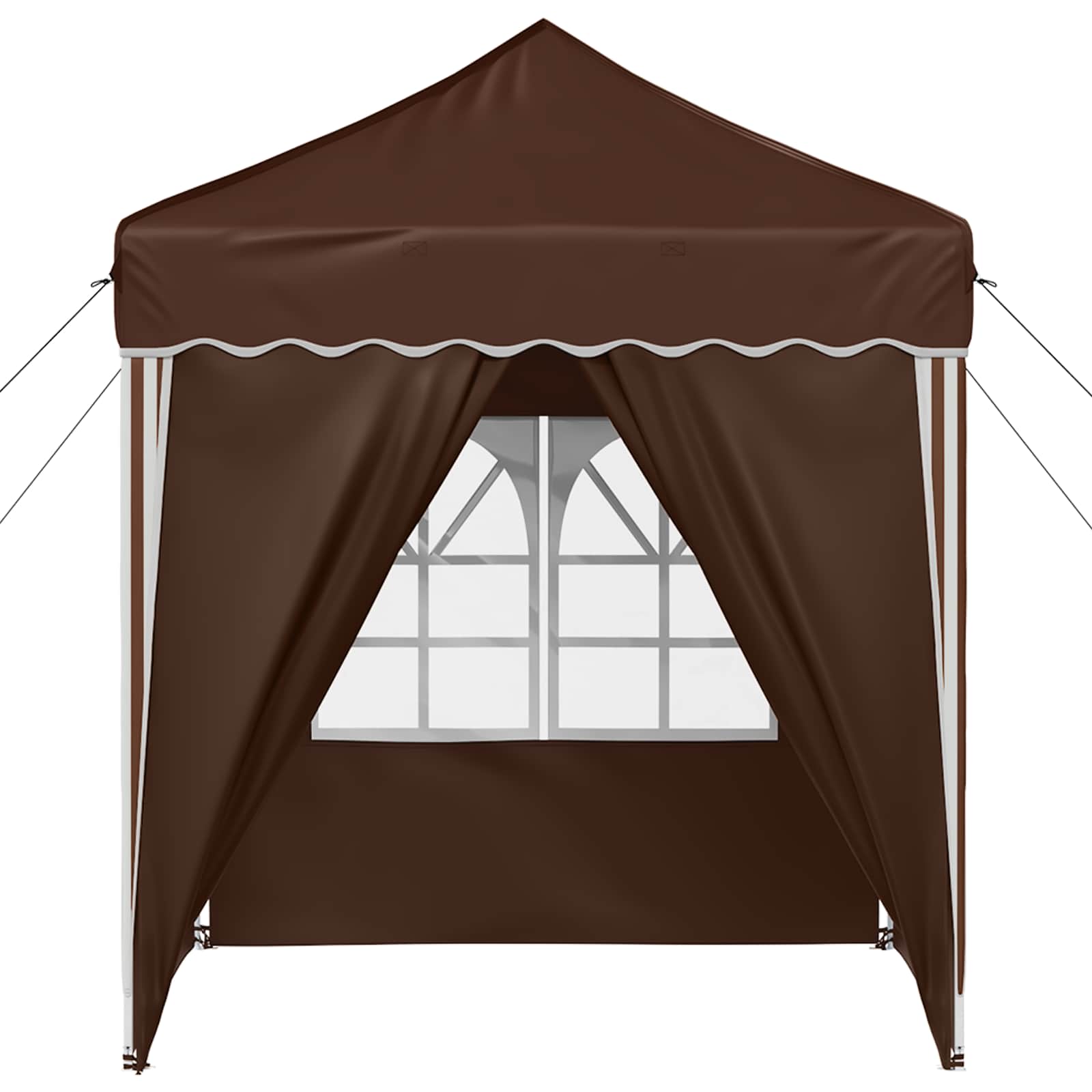 vidaXL Pop-up Party Tent 195 x 195 x 245 cm Brown Oxford Fabric - 12646