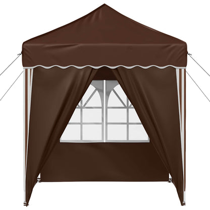 vidaXL Pop-up Party Tent 195 x 195 x 245 cm Brown Oxford Fabric - 12646