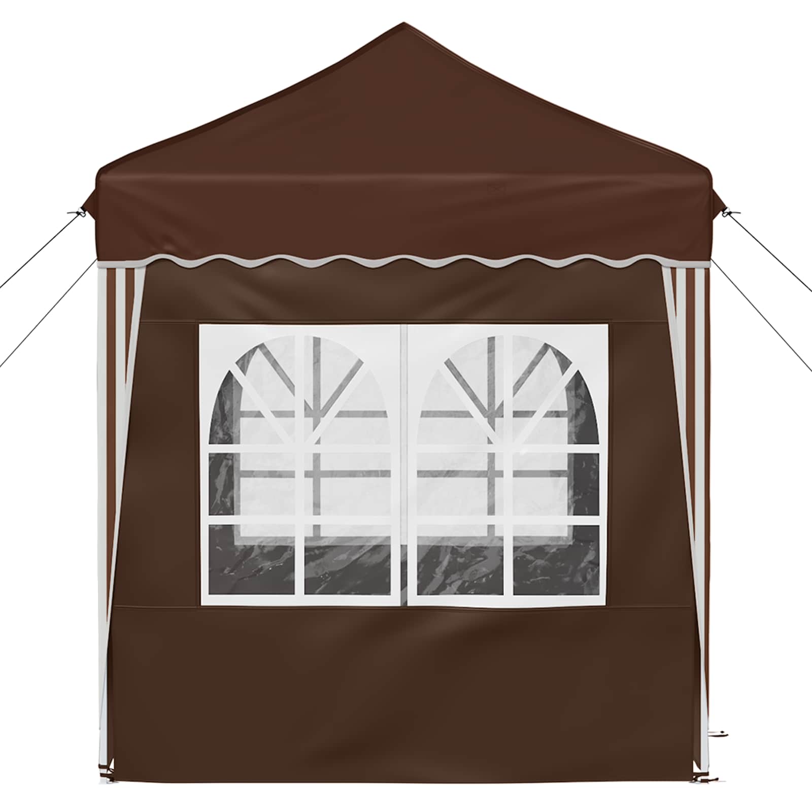 vidaXL Pop-up Party Tent 195 x 195 x 245 cm Brown Oxford Fabric - 12646
