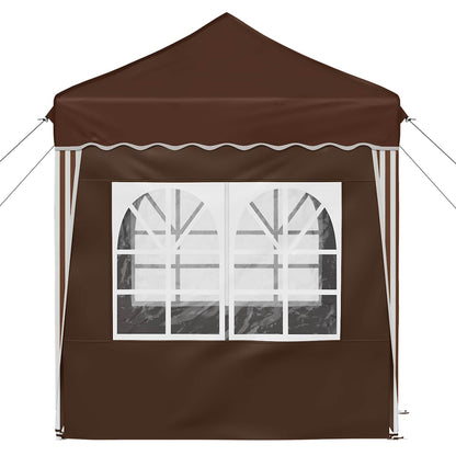 vidaXL Pop-up Party Tent 195 x 195 x 245 cm Brown Oxford Fabric - 12646