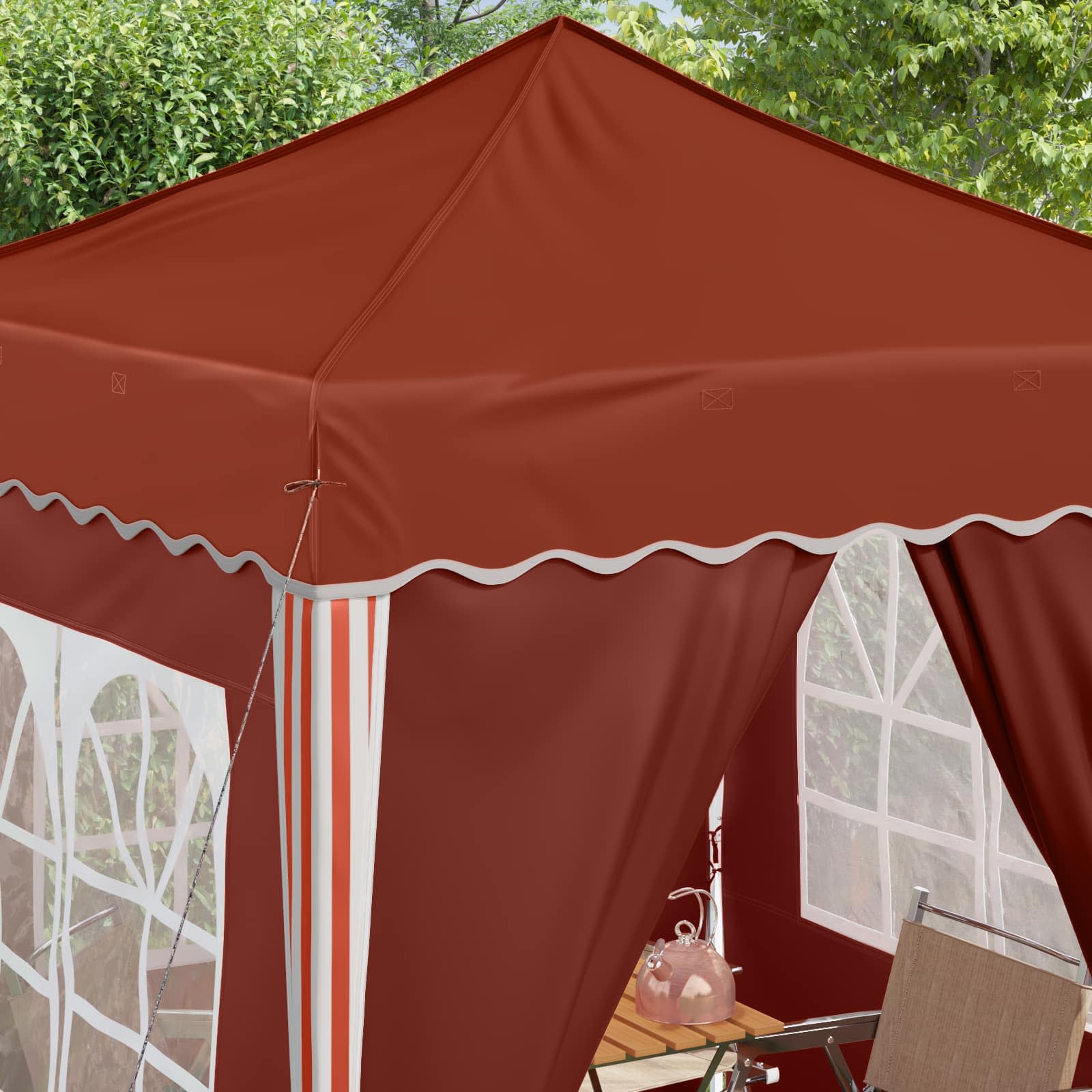 vidaXL Pop-up Party Tent 195 x 195 x 245 cm Terracotta Oxford Fabric - 12650