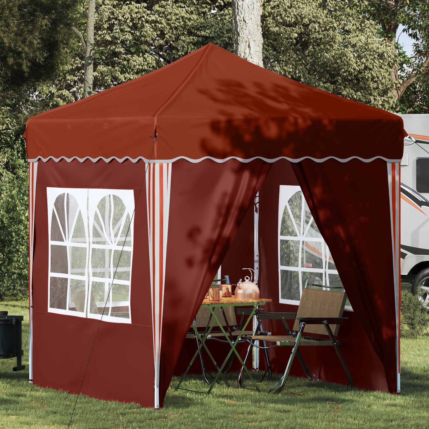 vidaXL Pop-up Party Tent 195 x 195 x 245 cm Terracotta Oxford Fabric - 12650