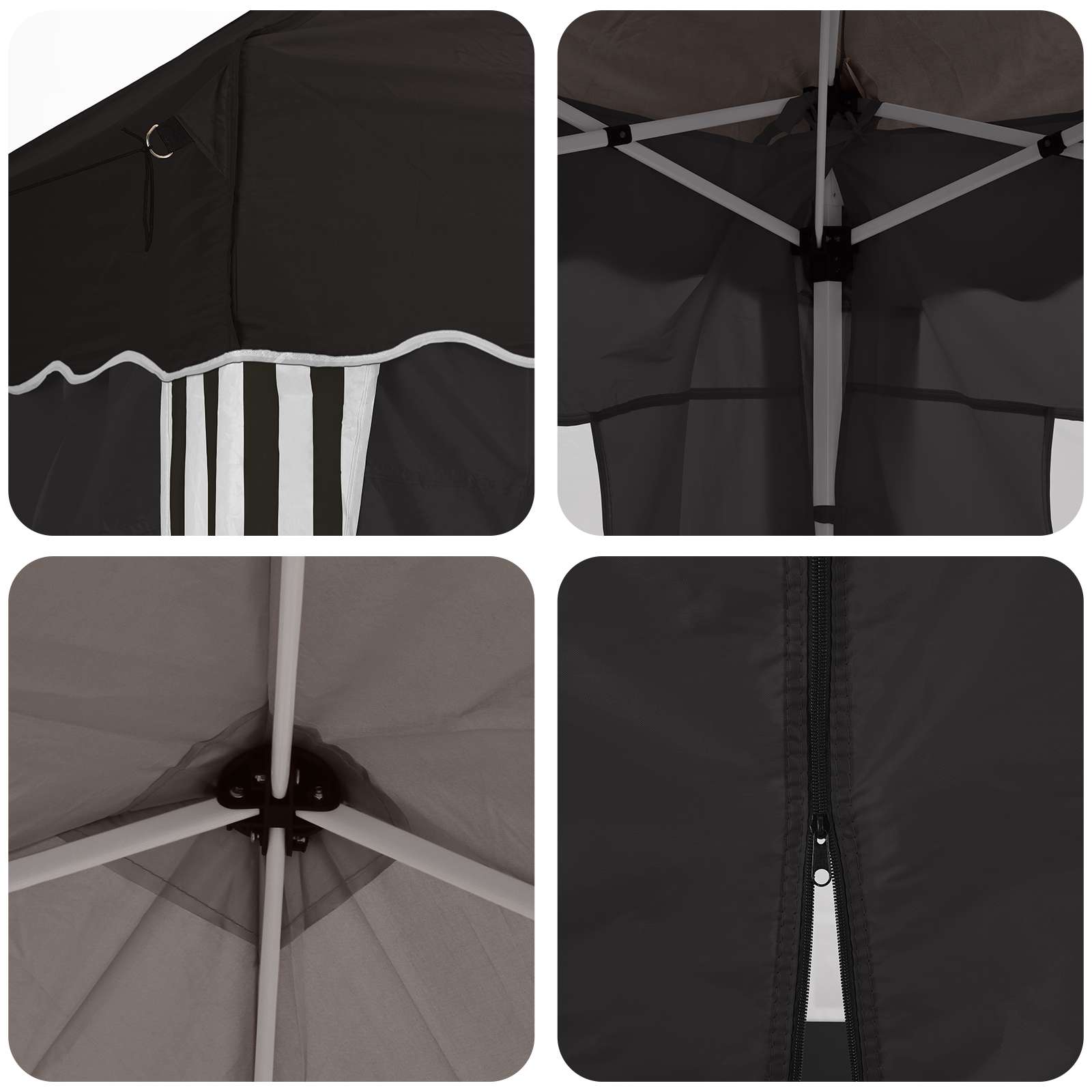 vidaXL Pop-up Party Tent 195 x 195 x 245 cm Black Oxford Fabric - 12651
